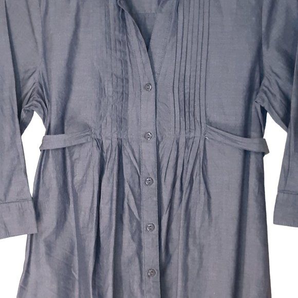 Chambray belted button front top 🧾 - Picture 5 of 10